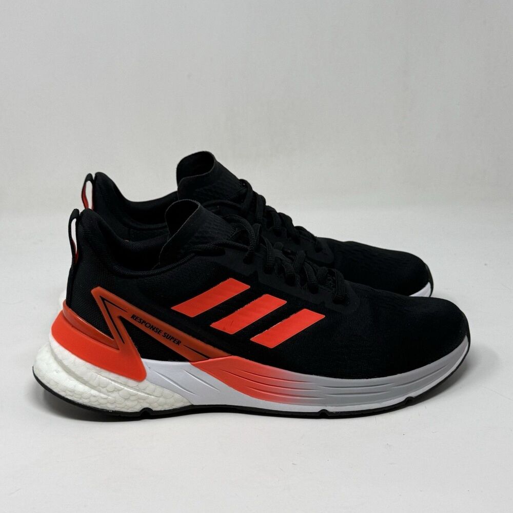 adidas Response Super Sneakers Mens 9 Black Orange Lightweight Running Shoes